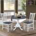 "42"" Dual Drop Leaf Table with 2 San Remo Side Chairs - Set of 3 Pieces - Whitewood K05-42DP-C10P"