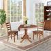 "42"" Dual Drop Leaf Table With 2 Emily Side Chairs - 3 Piece Set - Whitewood K42-42DP-C617P"