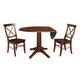 "42"" Round Top Pedestal Table with Two Chairs, Espresso - Whitewood K581-42DPT-27-C613-2"