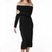 BOBI Mary Midi Dress - Black