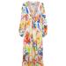 Camilla Women Shirred Waist Detail Fairy Gang Keyhole Silk Maxi Dress - Yellow