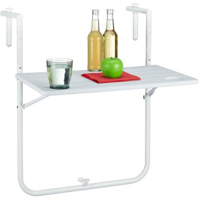 Balkon Hängetisch, klappbar, 3-Fach höhenverstellbar, Tischplatte in Holzoptik, b x t: 59,5 x 35,5 Image