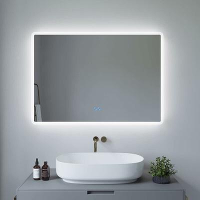 Badspiegel Wandspiegel mit led Licht 100x70cm boras Typ b Touch Sensor Dimmbar Antibeschlag Image