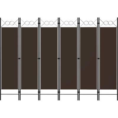 Vidaxl - 6-tlg. Raumteiler Braun 240 x 180 cm