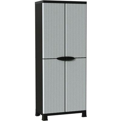 Vidaxl - Kunststoffschrank 68x39x171,5 cm Rattan-Design Image