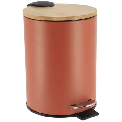 Mülleimer aus metall mit fallbremse 2,5l - terracotta bambus Tendance Image
