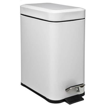 5five Simply Smart - Rechteckiger abfalleimer soft close edelstahl 5l weiß - 5five Image