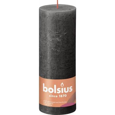 Bolsius Rustik Stumpenkerze stürmisches grau, Höhe 19 cm, Ø 6,8 cm Stumpen- und Kugelkerzen