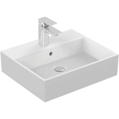 Strada - Waschtisch 50x42x15 cm, mit Überlauf, Hahnloch, mit Ideal Plus, weiß K0777MA - Ideal Image
