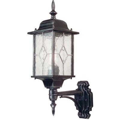 Elstead Lighting WX1 Wandleuchte Wexford 1xE27 100W IP43 Metall schwarz / silber, Glas H:53,5cm