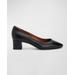 Pasha Leather Block-heel Pumps