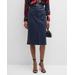 The Kris Belted Leather Pencil Skirt