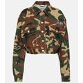 Camouflage Cropped Gabardine Jacket