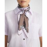 Floral L Beam Square Silk Scarf