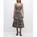 Jolie Printed A-line Midi Dress