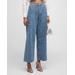 Wide-leg Jacquard Denim Pants