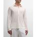 Long-sleeve Linen Polo Shirt