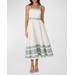 Christina Embroidered Cotton Sleeveless Midi Fit & Flare Dress