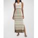 Katya Sleeveless Stripe Long Sweater Dress