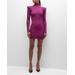 Moda Rib-knit Turtleneck Mini Dress