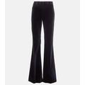 High-rise Cotton Velvet Flared Pants