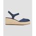 Suede Ankle-strap Wedge Espadrilles
