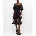 Regina Tiered Illusion A-line Midi Dress