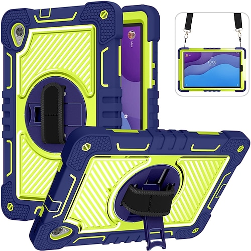 Tablette Hüllenabdeckung Für Lenovo M10 HD 2nd Gen 10.1 TB-X306 Tragbar Griff 360° Drehbar Rüstung PC Silikon Image