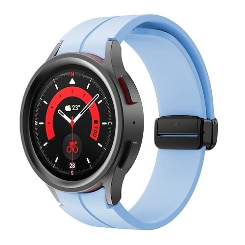 Uhrenarmband für Samsung Galaxy Watch 7/6/5/4 40/44mm, Watch 5 Pro 45mm, Watch 6 Classic 43/47mm, Watch 4 Classic 42/46mm Silikon Ersatz Gurt Magnetverschluss Wasserdicht Verstellbar Sportarmband Image