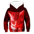 Sweat à capuche et Sweat Fille Enfants manche longue Chat 3D effet Graphic Animal Chat 3D Imprimer Bleu Enfants Hauts Actif