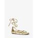 Vero Metallic Snake Embossed Lace-up Sandal