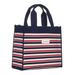 Striped Open-top Top Handle Bag