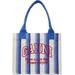 Blue Large Striped Canvas Tote