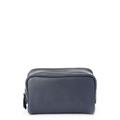 Double Zip Leather Toiletry Bag