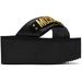 Black Lettering Logo Wedge Sandals