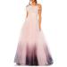 Feather Detail Ombré Tulle Gown