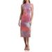 Tie Dye Sequin Cutout Cocktail Midi Dress