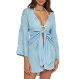 Radiance V-neck Long Sleeve Cover-up Tunic