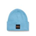 Double-layer Beanie Hat With Logo Patch