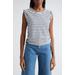 Vinci Stripe Side Ruched Pima Cotton Top