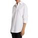 Pleat Sleeve Cotton Stretch Poplin Button-up Shirt