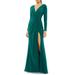 Long Sleeve Wrap Jersey Gown