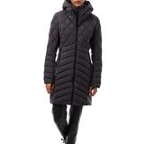 Mixed Media Water Resisant Quilted Puffer Jacket