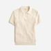 Short-sleeve Cotton Mesh-stitch Johnny-collar Sweater-polo