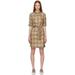 Beige Vintage Check Minidress