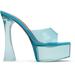 Blue Dalida Glass Plateau Heeled Sandals
