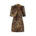 Cheetah Mini Dress In Tortoiseshell Cotton With Falabella Chain