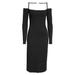 La Robe Sierra Cold Shoulder Long Sleeve Rib Cotton Sweater Dress