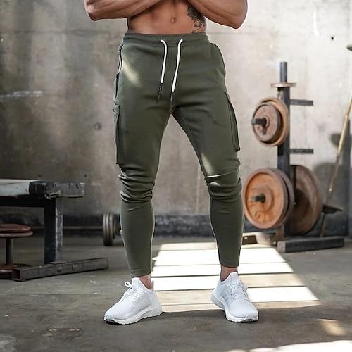 Homme Joggings Pantalon Jogging Pantalon Jogger Cordon Boucle de serviette Poche zippée Couleur Pleine Respirable Séchage rapide Athlétique Fin de semaine Vêtement de rue Casual Sport Athleisure Mince
