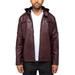 Faux Leather Hooded Moto Jacket With Faux Fur Lining